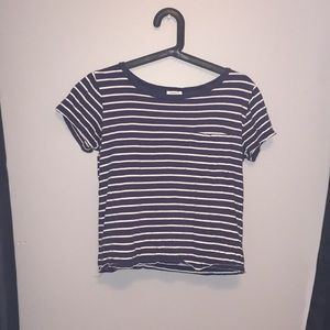 blue and white striped shirt